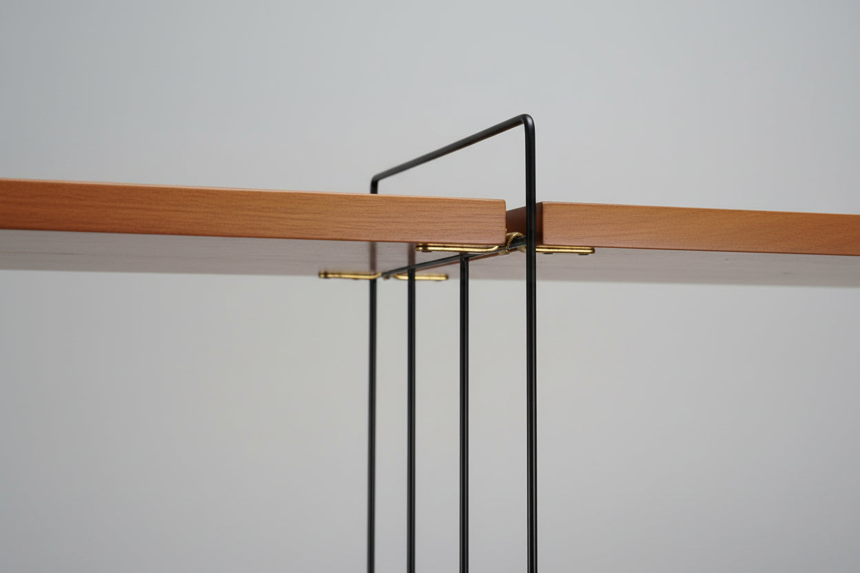 WHB STRING REGAL nussbaum holz wandregal bücher vintage mid century 1960er 60s