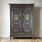 ANTIKER BAUERSCHRANK schrank vollholz kleiderschrank vintage handbemalt weichholz