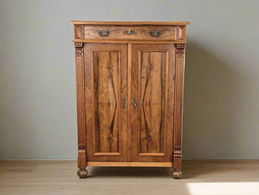 ANTIK NUSSBAUM VERTIKO holz kommode schrank vintage vollholz