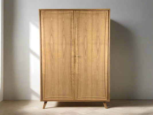 MID CENTURY KLEIDERSCHRANK schrank rüster holz vintage 1960er 60s