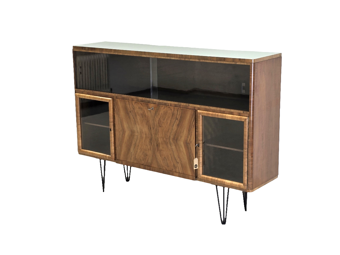 NUSSBAUM SIDEBOARD vintage kommode schrank highboard holz vitrine wohnzimmer 60s