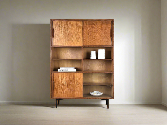 MID CENTURY TEAK SCHRANK vintage wohnzimmer kleider regal kommode holz vitrine