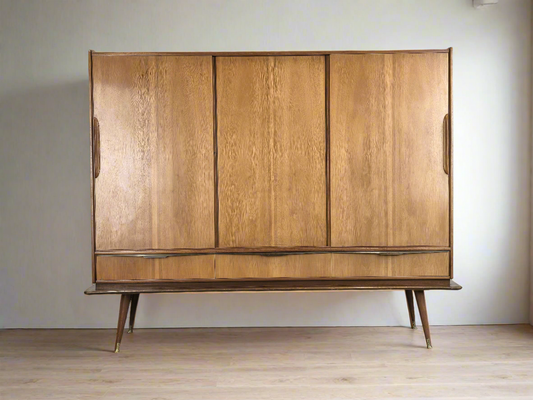 BEHR HIGHBOARD sideboard holz vintage schrank mid century schubladen schiebetüren ebw erwin behr wendlingen