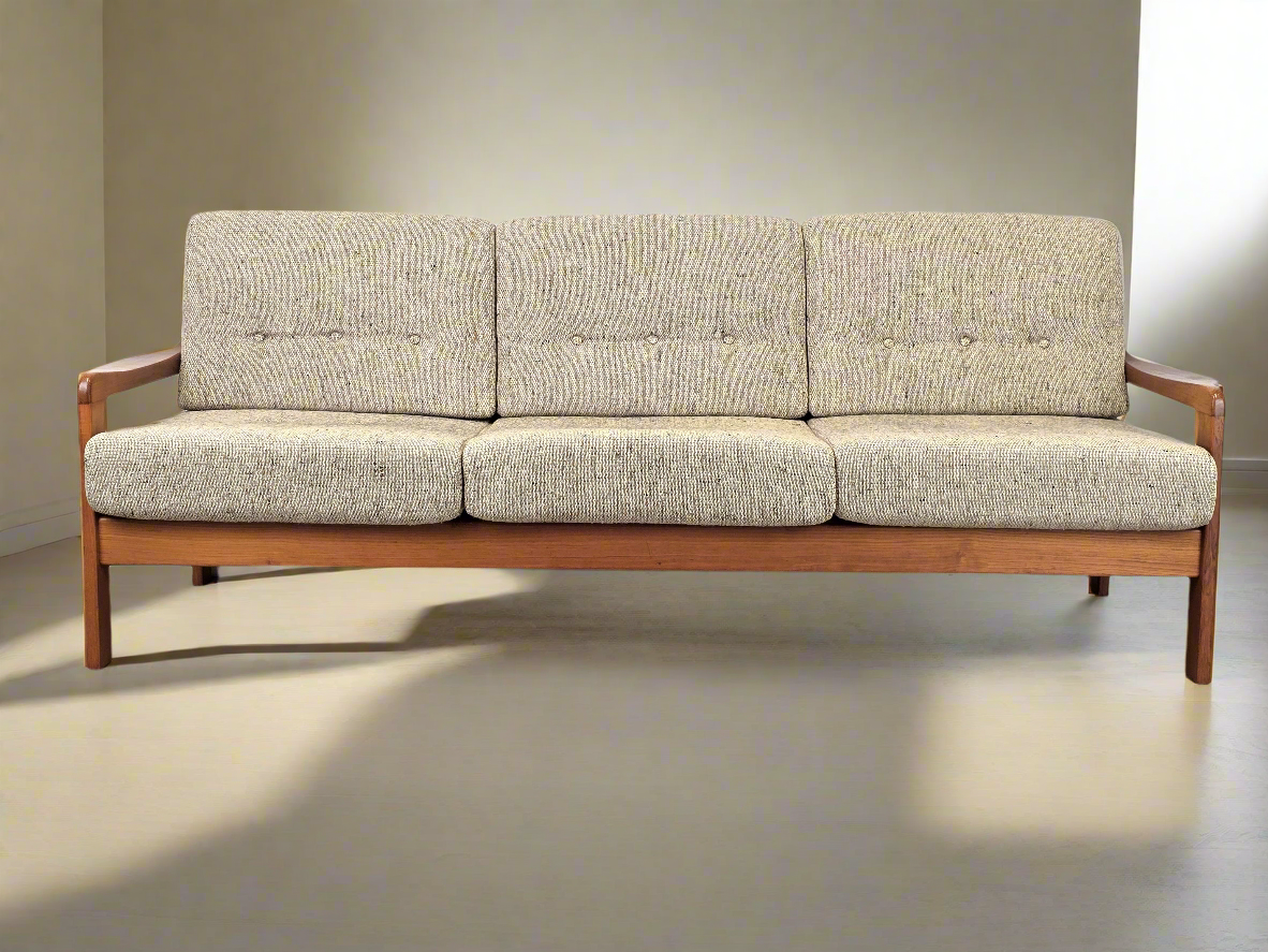 MID CENTURY TEAK SOFA holz couch wohnzimmer danish vintage dänemark