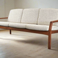 DYRLUND TEAK SOFA danish teak holz vintage couch wolle 1960er mid century