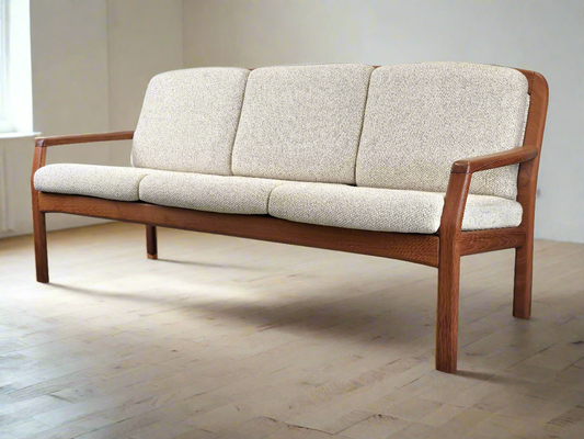 DYRLUND TEAK SOFA danish teak holz vintage couch wolle 1960er mid century