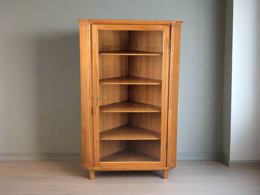 VINTAGE ECKVITRINE vitrine eckschrank eckkommode holz antik eck