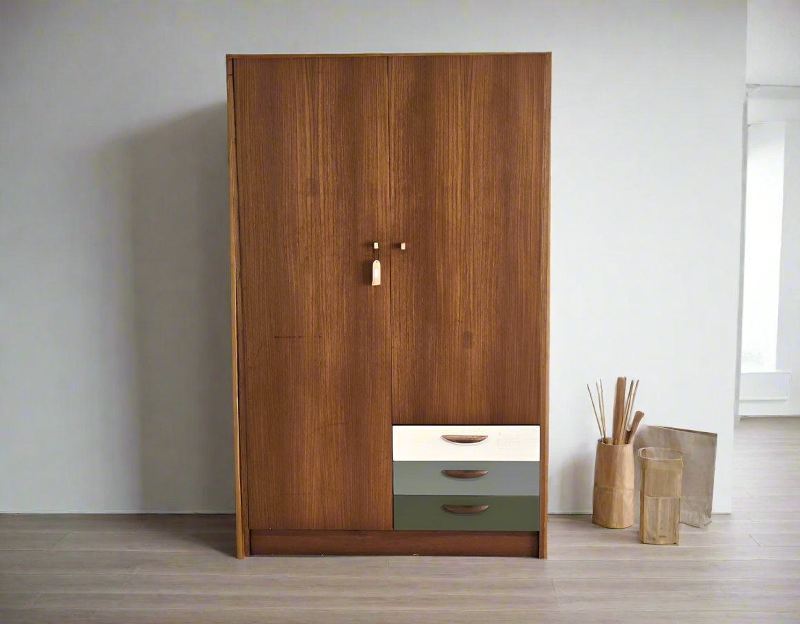 VINTAGE KLEIDERSCHRANK Holz kommode schrank mid century 60s Schlafzimmer