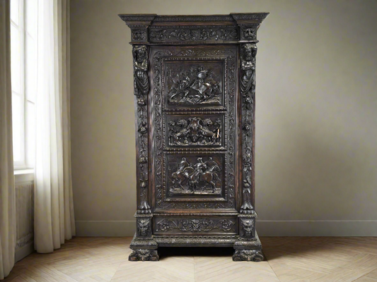 ANTIK SCHRANK Buffet vintage antique holz 1840 handgeschnitzt Renaissance