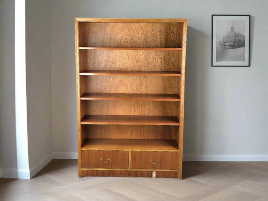 VINTAGE REGAL bücher holz nussbaum schrank bücherregal büro aktenschrank 1950er