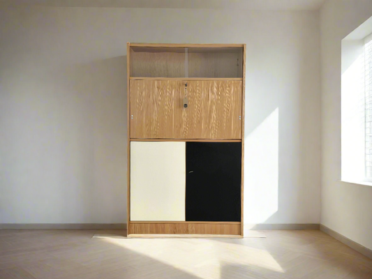 60S SEKRETÄR SCHRANK nuss holz vitrine kommode minibar regal mid century