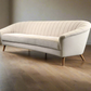 MID CENTURY SOFA couch 3er beige weiß vintage garnitur samt dänemark