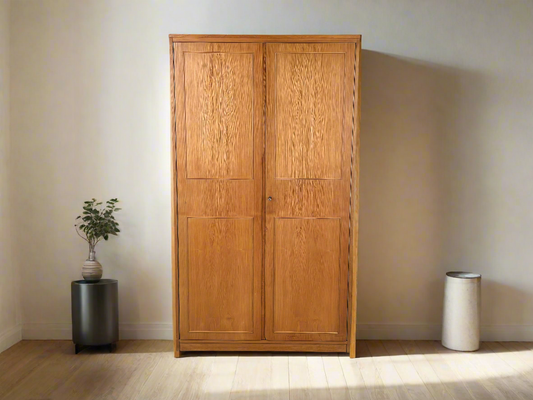 WK MÖBEL KLEIDERSCHRANK schrank rüster holz kommode flur vintage spiegel