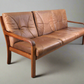 HS DESIGN DENMARK SOFA vintage teak holz Couch Sessel leder braun tv armchair lounge stuhl mid century