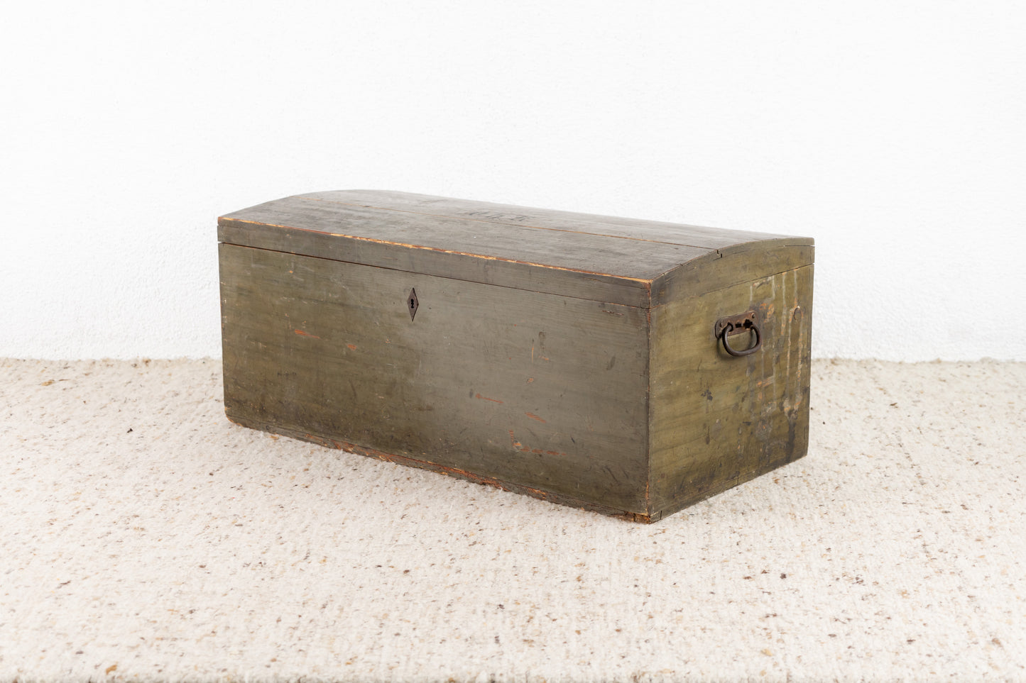 Vintage Holz Truhe / Box Industrial Bundeswehr grün Kommode