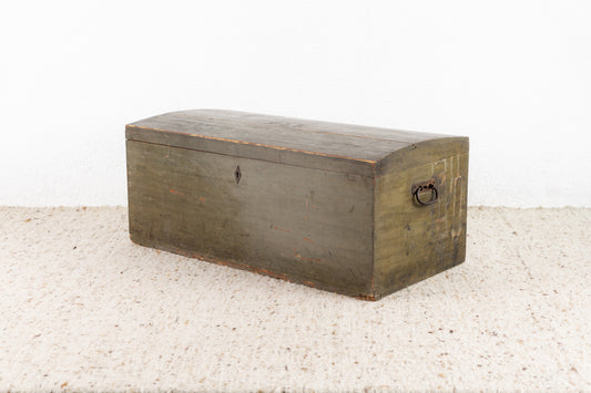 Vintage Holz Truhe / Box Industrial Bundeswehr grün Kommode