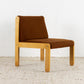 Vintage 1 von 2 Sessel Holz Braun Stoff Bezug Stuhl Sofa