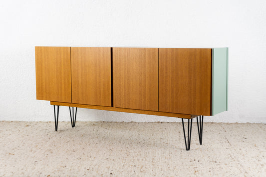 Vintage Sideboard Nuss Holz Salbei Pastell Kommode