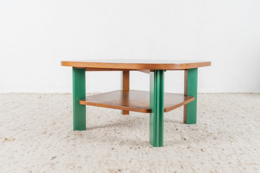 Couchtisch Holz grün Vintage Mid Century Beistelltisch Coffeetable