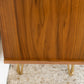 Mid Century Vitrine Highboard Sideboard Nuss Holz