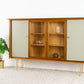 Mid Century Vitrine Highboard Sideboard Nuss Holz